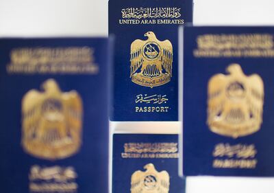 The UAE passports ranks No 15 in the world. Philip Cheung / The National