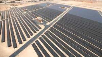 The solar panels at Masdar city cost Dh185million to construct and could pave the way for more carbon-neutral projects in the capital.