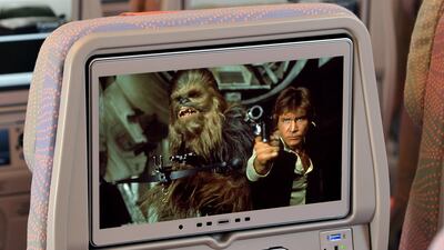 More than 40 per cent of air passengers prefer to use their own device to access in-flight entertainment, which could be useful for airlines looking at ways to cut costs. Courtesy of Emirates Airlines