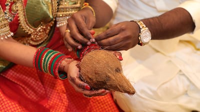 The South Indian Tamil marriage ceremony was among 18 weddings held at the temple since January this year