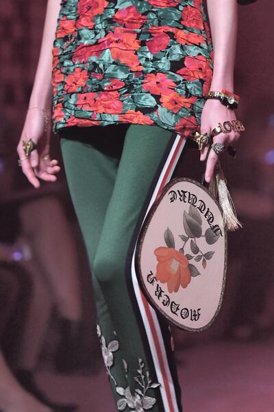 Gucci's spring/summer 2017 collection featured bamboo and silk fans topped with a tassel. Venturelli/WireImage