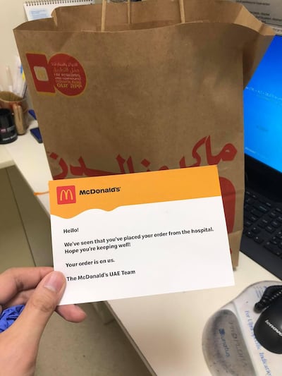John Basilio was ordering work for lunch when he got a note from McDonalds saying the meal was free. Courtesy John Basilio