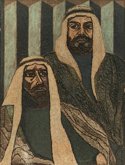 Munira Nusseibeh's Two Arab Sheikhs (1978). Photo: Munira Nusseibeh
