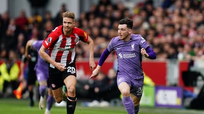 Turned inside out by Mac Alliser as he grabbed Liverpool's second. PA