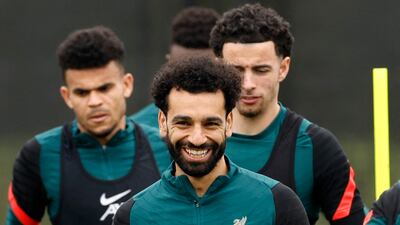 Liverpool's Mohamed Salah during training at the AXA Training Centre on Monday, May 2, 2022, ahead of the Champions League semi-final second leg against Villarreal. Reuters