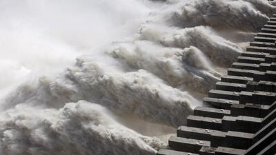 Floodwater is released from the Three Gorges Dam, a gigantic hydropower project on the Yangtze river in central China’s Hubei province. AFP