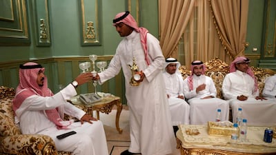 Saudis attend the wedding of a friend at his home in the Red Sea resort of Jeddah. AFP