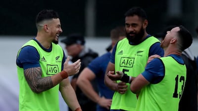 Sonny Bill Williams, left, with teammates. Getty