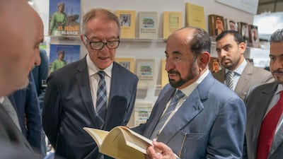 Dr Sheikh Sultan Bin Mohammed Al Qasimi, Supreme Council Member and Ruler of Sharjah, attends the opening of LIBER International Book Fair in Madrid on October 9, 2019. Courtesy Sharjah Media Office