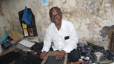 Sahdev Netke creates items for Chamar Studio from a workshop in the Dharavi slum. Photo: Priti Salian