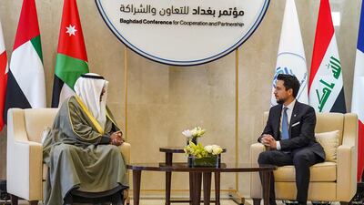 Prince Hussein and Kuwait's Prime Minister Sheikh Ahmed Nawaf Al Sabah. AFP