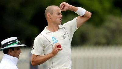 Chris Martin had a unique jump-start action and leaped high without losing his poise in the final delivery stand that allowed him to get enough bounce from the wicket to trouble many batsmen. William West / AFP