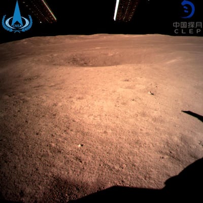 The first image of the moon's far side taken by China's Chang'e-4 probe. China National Space Administration/Xinhua News Agency via AP
