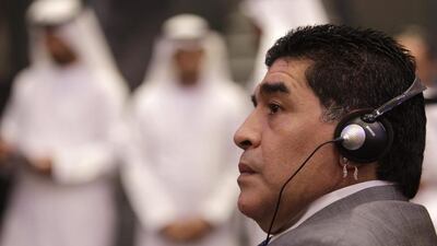 Argentina football legend Diego Maradona has made Dubai his home, and now wants to go talent-spotting among the Arab youth. Kamran Jebreili / AP Photo