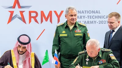 Saudi Arabia's Deputy Defence Minister Prince Khalid bin Salman signed the agreement with Russian Deputy Minister of Defence Col Gen Alexander Fomin