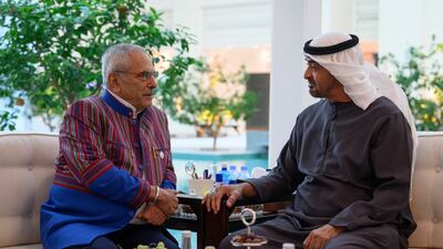 President Sheikh Mohamed speaks with Mr Ramos-Horta