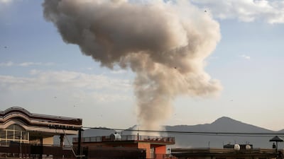 Smoke rises after a suicide bomb blast in Kabul, Afghanistan. Reuters