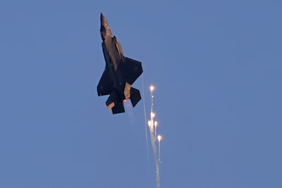 Israel's F-35 Lightning II fighter jet takes part in an aerial display in the Negev desert, near the southern city of Beer Sheva. AFP