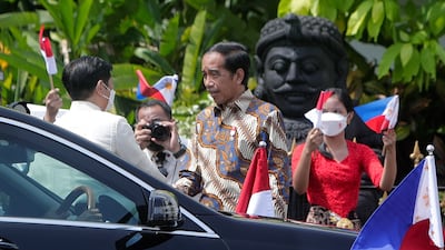 Indonesian President Joko Widodo welcomes Philippines President Ferdinand Marcos Jr in Bogor, Indonesia, last month. EPA