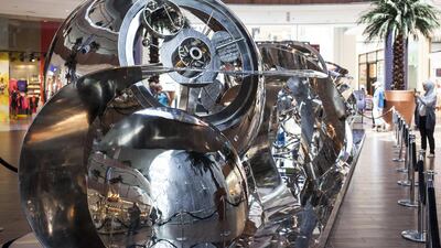 DUBAI, UNITED ARAB EMIRATES, JULY 15, 2014. Artist Mattar Bin Lahej's sculpture currently being exhibited at the Dubai Mall. (Photo: Antonie Robertson/The National)