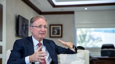 National Bank of Fujairah chief executive Vince Cook says the bank has yet to determine the size of the overall debt programme but the initial issuance is more likely to be in $350 million range. Victor Besa / The National