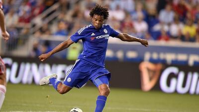 Chelsea's Loic Remy prepares to shoot and score the opening goal against New York Red Bulls on Wednesday in an International Champions Cup friendly in the US. Jewel Samad / AFP