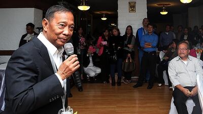 Philippines’ vice-president Jejomar Binay meets the Filipino community in Abu Dhabi during his visit to the UAE. Satish Kumar / The National