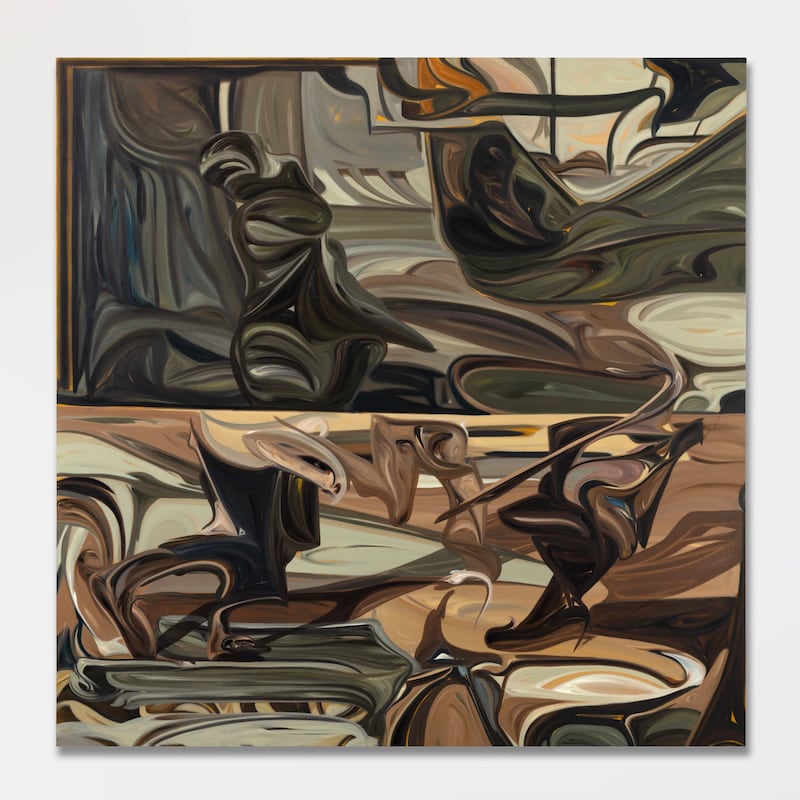 Thresholds (2026), oil on canvas by Luke Agada. Photo: Efie Gallery