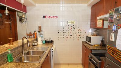 The kitchen in the cosy family home