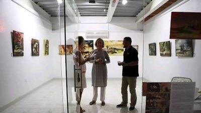 A peek inside the new Abu Dhabi Art Hub located in the Mussafah area of the capital. Fatima Al Marzooqi / The National