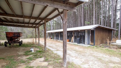 The shed and dog kennels where the bodies of Murdaugh's wife and son were found at the family's Moselle estate. AP