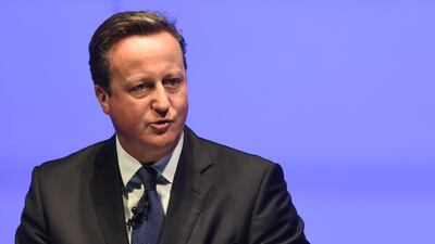 Former British prime minister David Cameron told an Abu Dhabi audience that the UK should now look to be good neighbours to the European Union. AFP Photo