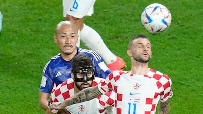 Japan's Daizen Maeda has been a nuisance for Croatia in the first half. AP