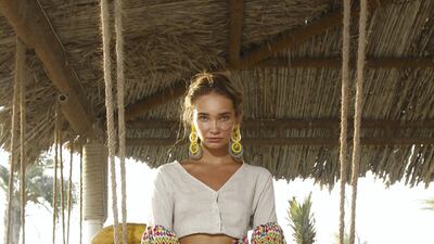 A brightly striped sarong-style skirt is a must-pack for summer getaways