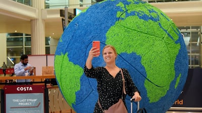 Visit the Last Straw sculpture in DXB Terminal 3 Arrivals in celebration of World Environment Day. Courtesy Costa Coffee