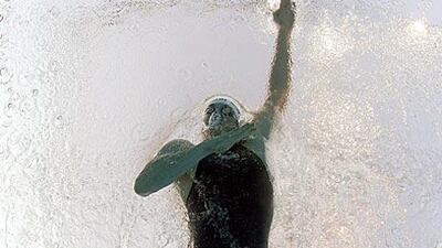 German's Paul Biedermann wears the controversial suit at the World Championships in Rome.