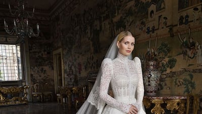 The Alta Moda gown created exclusively for Lady Kitty Spencer by Dolce & Gabbana for her wedding to Michael Lewis