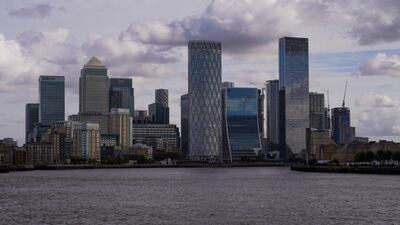 Canary Wharf in London. Jeremy Hunt is developing a new budget to tackle the crises hitting Britain. AP