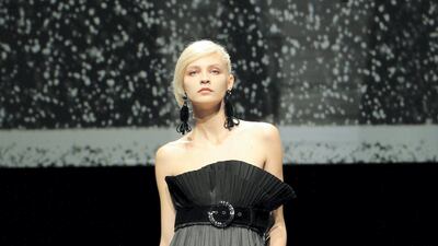 A look from Armani's autumn / winter 2020-21 show at Milan Fashion Week