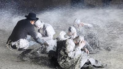 Security forces spray demonstrators at a protest over an Israeli Supreme Court ruling requiring the state to begin drafting ultra-Orthodox Jewish seminary students to the military, in Jerusalem. Reuters