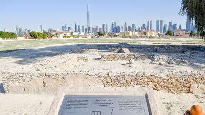 A plaque detailing the surviving remains