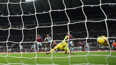 Callum Wilson scores for Newcastle. AFP