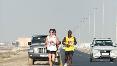 Hollie Murphy, an inclusion advocate and former PE teacher, ran seven marathons in seven days across seven emirates. Courtesy: Heroes of Hope