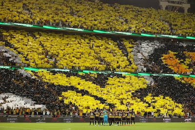 Players take the field for the Saudi Pro League football match between Al Ittihad and Al Hilal at the King Abdullah Sports City in Jeddah in May last year. AFP