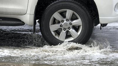 The rain falls in Dubai. Chris Whiteoak / The National