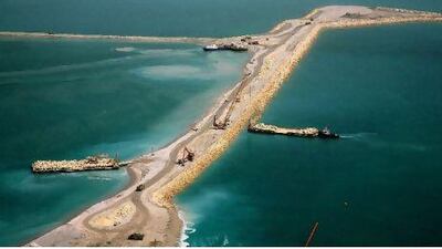 A view of the construction on oil drilling pads north-west of Dhahran, Saudi Arabia. Oil prices are dropping rapidly on fears of a recession.