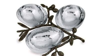 Michael Aram's Olive Branch Triple Compartment Dish.