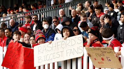 Fans show their support during a Manchester United training session at the WACA. Getty Images