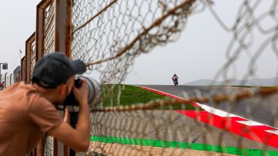 Miguel Oliveira during a practice session for the Motorcycling Grand Prix of Portugal, in Portimao. This year's Motorcycling Grand Prix of Portugal will be held on Sunday. EPA