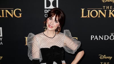 Zooey Deschanel arrives for the world premiere of Disney's 'The Lion King' at the Dolby Theatre on July 9, 2019. EPA